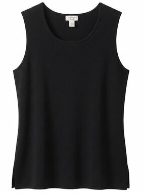 Coldwater Creek Women's Black Sleeveless Scoop Neck Tank